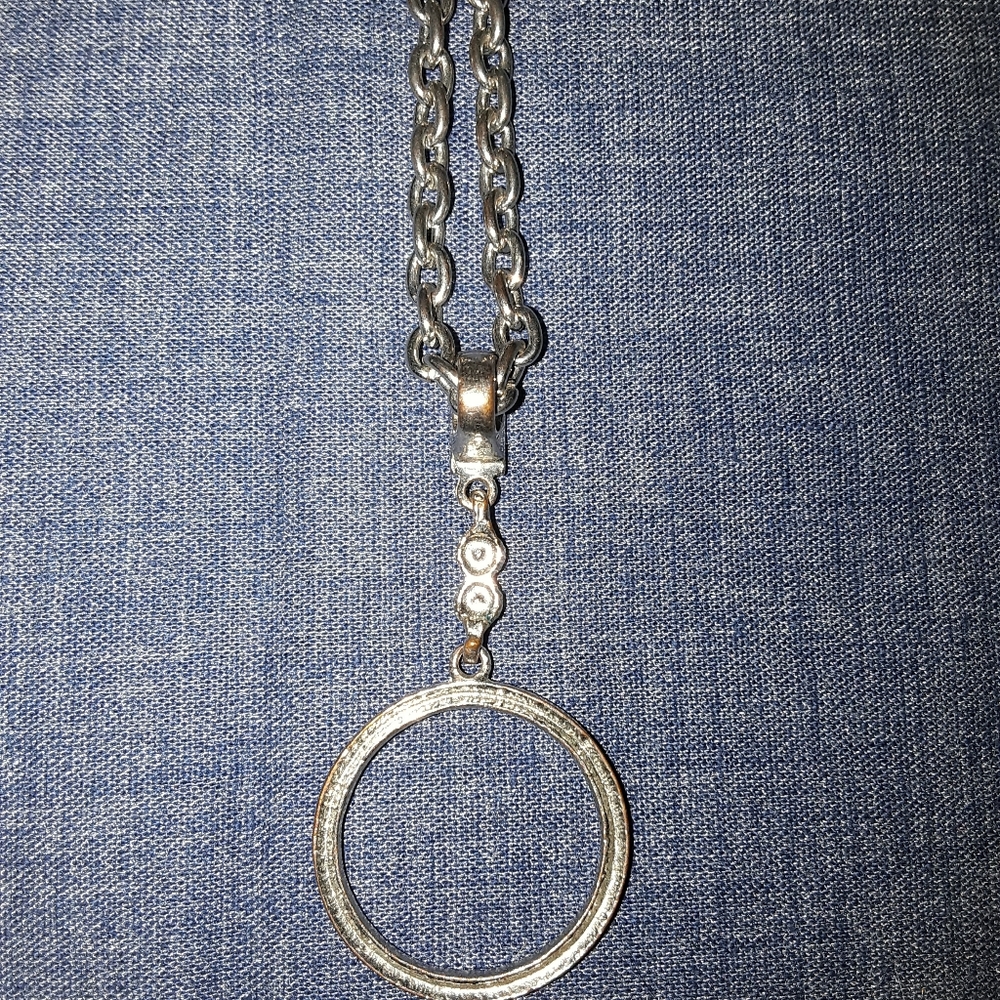Silver Rhinestone Ring Necklace - Picture 2 of 5